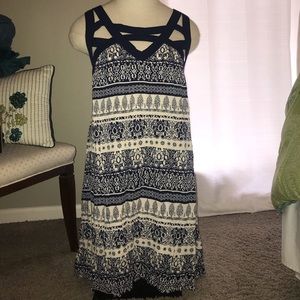 White and navy dress